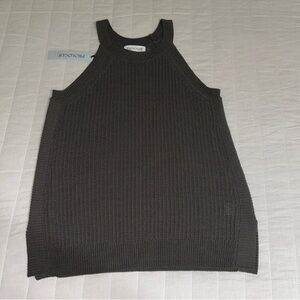 PROLOGUE x Target XS Gray Vertical Ribbed Knit Sweater Halter Tank Top